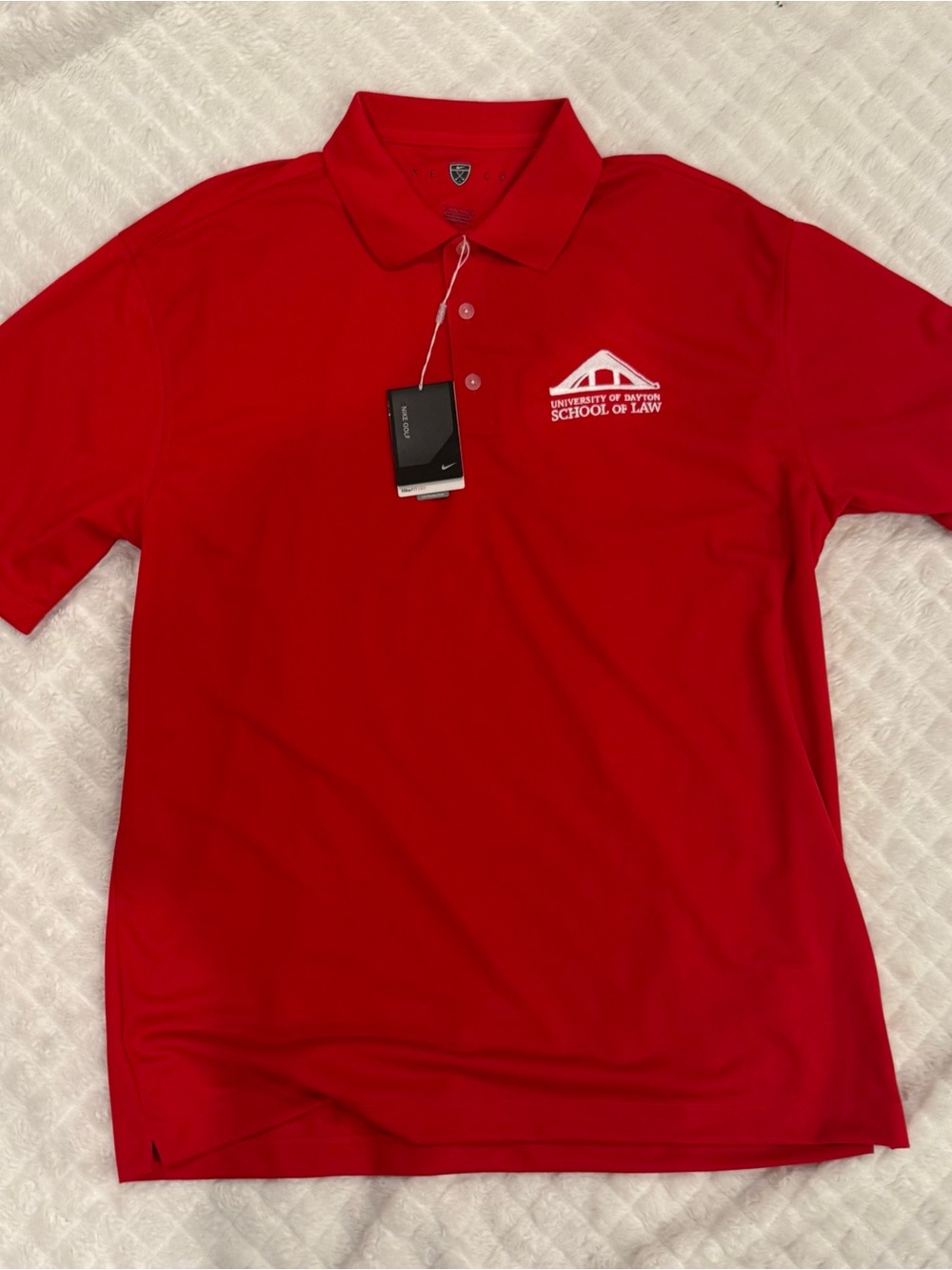 Nike Men’s Red Polo with University of Dayton School of Law Embroidery